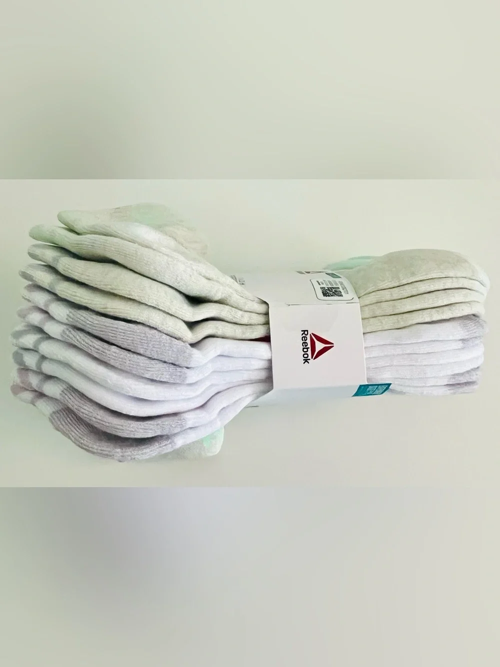 Reebok Women’s Ankle Socks Pack - White and Light Green
